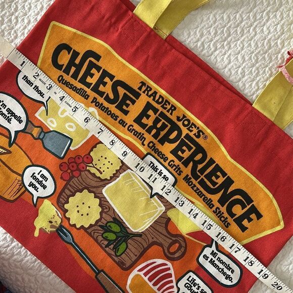 Trader Joe’s Red and Yellow Cheese Adventures Tote Bag Canvas Limited Edition - Picture 6 of 6